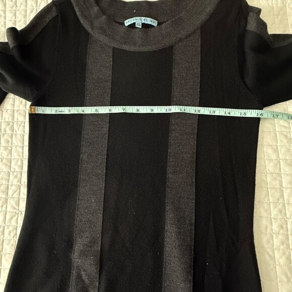 Antonio Melani XS Black & Gray Sweater Dress 100% Merino Wool 3/4 Sleeves - Picture 6 of 8